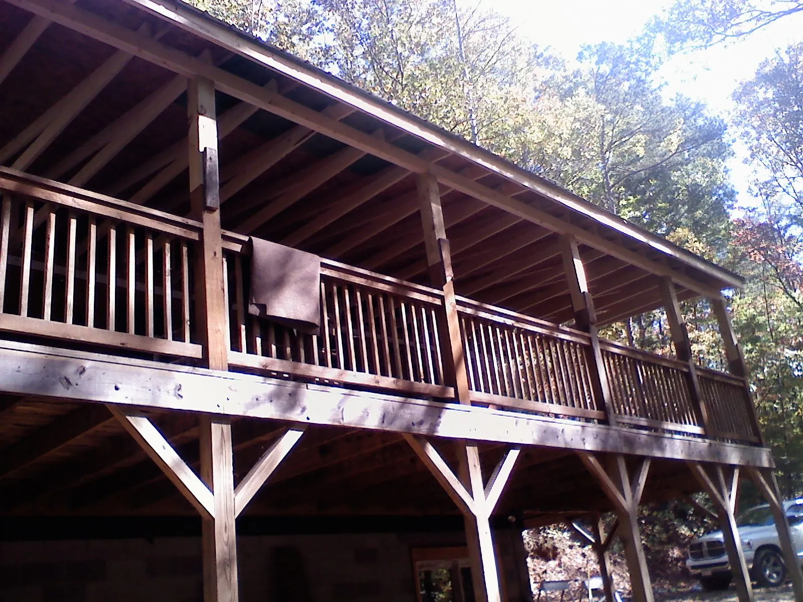 Timber framing under a new elevated porch and deck — Roof Leak Repair in Windber by Roofing Brothers